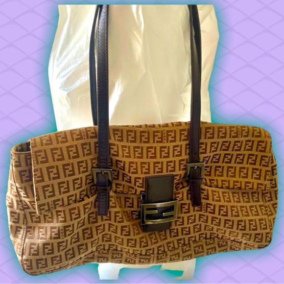 Fendi Handbags - Authentic 💎 Vintage 🗝️FENDI Zucca Large Soft Baguette Excellent Condition